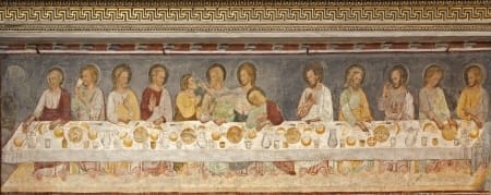 Den Ultimate Cena. Fra det 13 århundre, Basilica di Santa Maria Maggiore, Bergamo