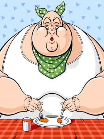24632166 - illustration of obese man sticking to a strict diet