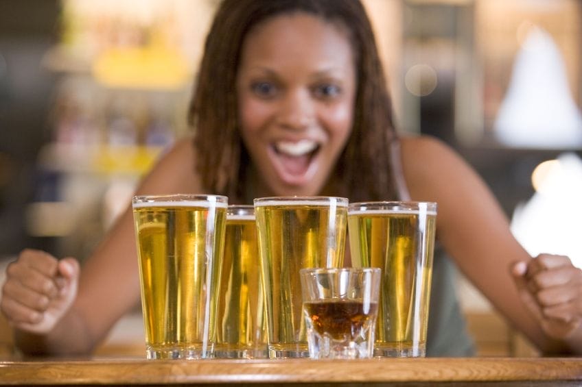 3207280 - woman posing with several beer glasses